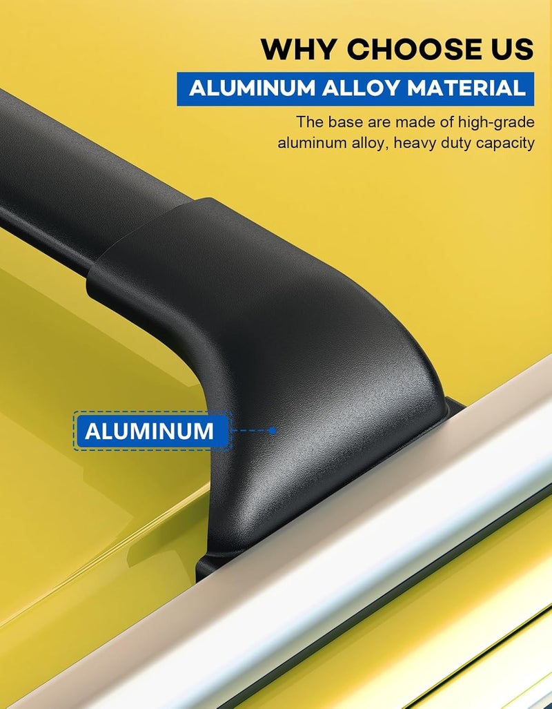 wonderdriver Roof Rack Cross Bars 220lbs Compatible with Chevy Chevrolet Blazer EV 2024 2025 2026,Heavy Duty All-Metal Aluminum Roof Rails Crossbars Cargo Canoe - Image 4